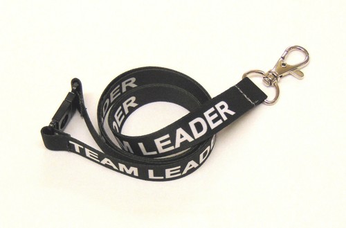 Team leader lanyard black - leader, 15mm